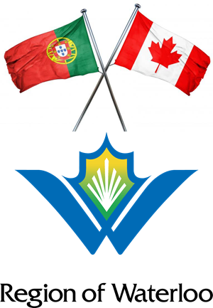 waterloo logo + flags